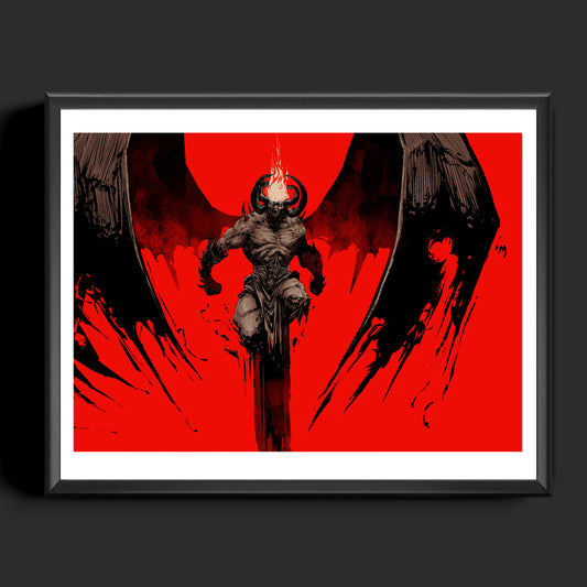 Magic The Gathering, The Demon, Grislebrand A4 Art Print