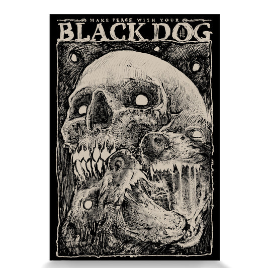 Black Dog A4 Art Print