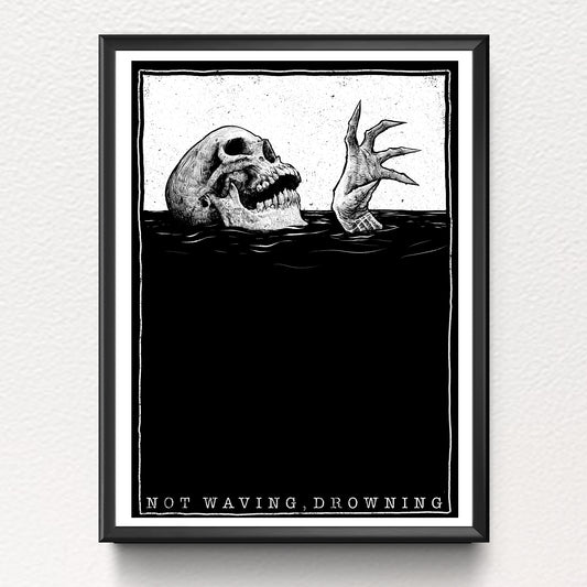 Not Waving, Drowning A3 Art Print